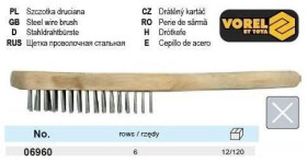Інший інструмент Другой инструмент ^/--/^ Щетка ручная стальная проволока 6 рядов VOREL-06960 ^_^^^ Щитка ручна Польща сталевий дріт 6 рядів VOREL-06960 - фото фото фото
