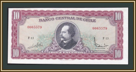 Чилі Чили ^/--/^ Чили 10 эскудо 1962 P-139  (139 /--/ a.3) UNC ^_^^^ Чилі 10 ескудо 1962 P-139 (139 /--/ a.3) UNC - фото фото фото