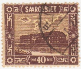 Веймарська республіка Веймарская республика ^/--/^ Германия   ( Саар)   1922  г. № 90 гашеная ^_^^^ Німеччина ( Саар) 1922 р. No 90 гашена - фото фото фото