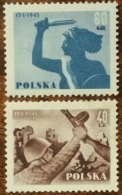 Польща Польша ^/--/^ Польша 10 лет освобождения Варшавы 1955 ^_^^^ Польща 10 років визволення Варшави 1955 - фото фото фото