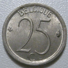 Бельгія Бельгия ^/--/^ Бельгія 25 сантимів 1968 року Belgique 42317 ^_^^^ Бельгия 25 сантимов 1968 года Belgique 42317 - фото фото фото
