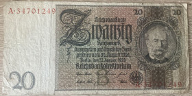 Німеччина Германия ^/--/^ 20 марок рейхсмарок 1929 Серия А. Оригинал! ^_^^^ 20 марок рейхсмарок 1929 Серія А. Оригінал! - фото фото фото