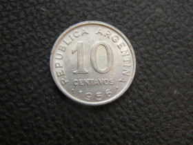 Аргентина Аргентина ^/--/^ 10 сентаво Аргентина 1956 г ^_^^^ 10 Сентаво Аргентина 1956 - фото фото фото