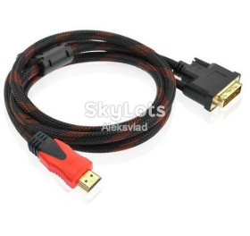 Шлейфи, перехідники Шлейфы, переходники ^/--/^ Кабель переходник DVI D - HDMI в оплетке ^_^^^ Кабель перехідник DVI D - HDMI в оплетці - фото фото фото