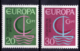 НДР, ФРН ГДР, ФРГ ^/--/^ Германия   1966 г  MNH - EUROPA CEPT- желтая флр-я ^_^^^ Німеччина 1966 MNH - EUROPA CEPT- жовта флр-я - фото фото фото