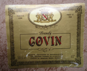 Етикетки Этикетки ^/--/^ Этикетка водки БРЕНДИ  GOVIN  Испания ^_^^^ Етикетка горілки Бренді GOVIN Іспанія - фото фото фото