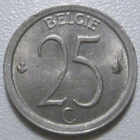 Бельгія Бельгия ^/--/^ Бельгія 25 сантимів 1970 року Belgie 42334 ^_^^^ Бельгия 25 сантимов 1970 года Belgie 42334 - фото фото фото