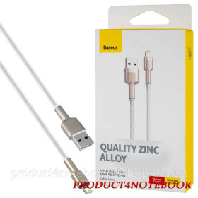 Кабелі Кабели ^/--/^ Кабель Baseus Cafule Series Metal Data Cable USB to IP 2.4 /--/ A 2 /--/ m White (CALJK-B /--/ 02) - фото фото фото