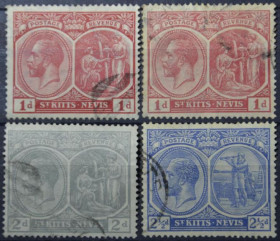 Інше Другое ^/--/^ Британские Колонии Сент-Китс и Невис Георг V 1920-1922 ^_^^^ Британські Колонії Сент-Кітс і Невіс Георг V 1920-1922 - фото фото фото