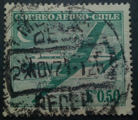 Південна Америка Южная Америка ^/--/^ Чили 1961-1961 Авиапочта, самолет, гашеная ^_^^^ Чилі 1961-1961 Авіапошта, літак, гашена - фото фото фото
