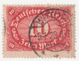 Веймарська республіка Веймарская республика ^/--/^ Германия  ( Рейх) 1922 г. №  193 гашеная ^_^^^ Німеччина (Рейх) 1922 р. No 193 гашена - фото фото фото