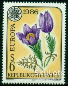 Австрія Австрия ^/--/^ Австрия 1986 Европа CEPT флора цветы Mi 1848 MNH ^_^^^ 1986 Європа CEPT флора квіти Mi 1848 MNH - фото фото фото