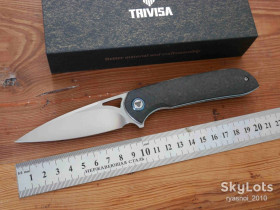 Ножі, мультітули Ножи, мультитулы ^/--/^ TRIVISA Sgr-05, SY /--/ 03-C-10, 10 /--/ Cr /--/ 15 /--/ CoMoV  (VG-10) Satin, Carbon, Ceramic Ball Bearing, EDC, Outdoor, Liner Lock ^_^^^ TRIVISA Sgr-05, SY /--/ 03-C-10, 10 /--/ Cr /--/ 15 /--/ CoMoV (VG-10) Satin, Carbon, Ceramic Ball Bearing, EDC, Outdoor, Liner Lock - фото фото фото