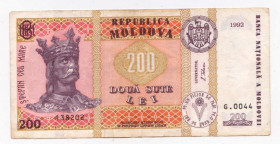 Молдова Молдова ^/--/^ 200 леїв = 1992 р. = МОЛДОВА ^_^^^ 200 леев = 1992 г. = Молдова - фото фото фото