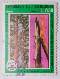 Північна Америка Северная Америка ^/--/^ Гондурас 1976 Защита леса, 0,30 /--/ L, гашеная ^_^^^ 1976 Захист лісу, 0,30 /--/ L, гашена - фото фото фото