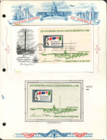 Північна Америка Северная Америка ^/--/^ США 1966  г -блок MNH + КПД  ХМК с блоком  -  фил. выставка ^_^^^ США 1966 р - блок MNH + ККД ХМК з блоком - філ. виставка - фото фото фото
