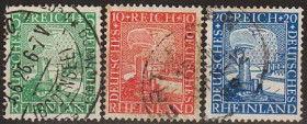 Веймарська республіка Веймарская республика ^/--/^ 1925 - Німеччина - 1000 років Рейнланда Mi.372-74 _2,40 € ^_^^^ 1925 - Германия - 1000 лет Рейнланда Mi.372-74 _2,40 € - фото фото фото