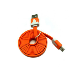 Кабелі Кабели ^/--/^ Дата кабель FLAT iPhone 5 1 /--/ m Orange   (тех. упаковка) ^_^^^ Дата кабель FLAT iPhone 5 1 /--/ m Orange (тих. упаковка) - фото фото фото