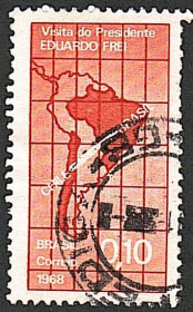 Південна Америка Южная Америка ^/--/^ Бразилия  (1968) Визит президента Чили. Карта ^_^^^ Бразилія (1968) Візит президента Чилі. Карта - фото фото фото