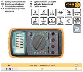 Рулетки, метри Рулетки, метры ^/--/^ Тестер цифровой универсальный VOREL-81784 ^_^^^ Тестер цифровий універсальний Польща VOREL-81784 - фото фото фото