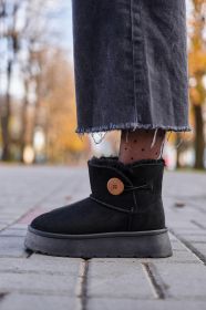 Кросівки Кроссовки ^/--/^ UGG Mini Bailey Button Plarform Black (No Name) - фото фото фото