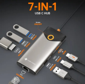 Концентратори, хаби Концентраторы, хабы ^/--/^ NOVOO USB C Hub c 2 HDMI и 7 портами для MacBook Pro/Air Huawei Surface Samsung ^_^^^ NOVOO USB C Hub c 2 HDMI і 7 портами для MacBook Pro/Air Huawei Surface Samsung - фото фото фото