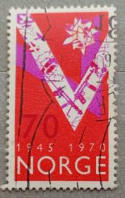 Скандинавія Скандинавия ^/--/^ Норвегия 1970 г - 25-я годовщина освобождения, гаш ^_^^^ Норвегія 1970 - 25-та річниця визволення, гаш - фото фото фото