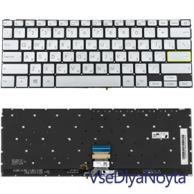 Клавіатури Клавиатуры ^/--/^ Клавиатура для ноутбука ASUS (X /--/ 321 series) rus, silver, без фрейма, подсветка клавиш (ОРИГИНАЛ) ^_^^^ Клавіатура для ноутбука ASUS (X /--/ 321 series) rus, silver, без фрейму, підсвічування клавіш (ОРИГІНАЛ) - фото фото фото