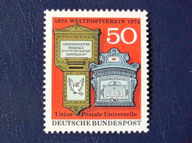 НДР, ФРН ГДР, ФРГ ^/--/^ Поштова марка Німеччина ФРН &amp;quot; 100-річчя Всесвітнього поштового союзу &amp;quot; 1974 рік ** ^_^^^ Почтовая марка Германия ФРГ &amp;quot; 100-летие Всемирного почтового союза &amp;quot; 1974 год ** - фото фото фото