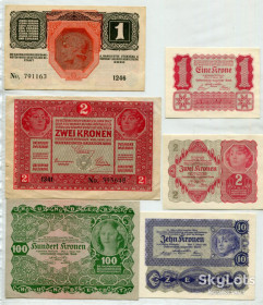 Австро-Угорщина Австро-Венгрия ^/--/^ Комплект крон 1,2,10,100 - 1916-17, 1922 рр. Австро-Угорщина. ^_^^^ Комплект крон 1,2,10,100 - 1916-17, 1922 гг. Австро-Венгрия. - фото фото фото
