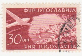 Балканський півострів Балканский полуостров ^/--/^ Югославия 1951 г. № 682 гашеная ^_^^^ Югославія 1951 р. No 682 гашена - фото фото фото