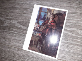 СРСР СССР ^/--/^ открытка СССР Коровин Женщина с гитарой  1986 г. ^_^^^ Листівка СРСР Коровин Жінка з гітарою 1986 р. - фото фото фото