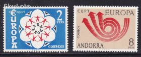 Малі Держави Європи Малые Государства Европы ^/--/^ Андорра - Исп.  1973 г - MNH - ^_^^^ 1973 — Андорра — Ісп. - фото фото фото