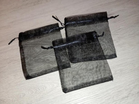 Коробочки, мішечки Коробочки, мешочки ^/--/^ 3 /--/ шт. подарунковий прозорий мішечок чорний ^_^^^ 3 /--/ шт. подарочный прозрачный мешочек черный - фото фото фото