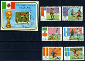 Спорт Спорт ^/--/^ Куба. Футбол  (марки + блок) 1985 г. ^_^^^ Куба. Футбол (марки + блок) 1985 - фото фото фото