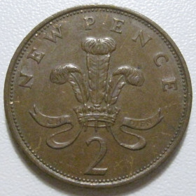 Єлизавета II (після ) Елизавета II (после ) ^/--/^ Велика Британія 2 нових пенса 1980 року 40480 ^_^^^ Великобритания 2 новых пенса 1980 года 40480 - фото фото фото