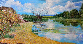 Картини, Гравюри, Живопис та Графіка Картины, Гравюры, Живопись и Графика ^/--/^ Картина&amp;quot;Вид На Ривер Буг С Городского Пляжа&amp;quot;Холст Масло. ^_^^^ Картина &amp;quot;Вид На Рівер Буг З Міського Пляжа &amp;quot;Холст Масло. - фото фото фото