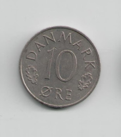 Данія Дания ^/--/^ Монета Дания 10 эре 1980 года ^_^^^ Монета Данія 10 ери 1980 - фото фото фото
