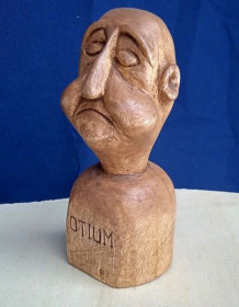Статуетки, Скульптури, Фігурки, Фарфор Статуэтки, Скульптуры, Фигурки, Фарфор ^/--/^ Антикварна дерев&amp;apos;яна статуетка-шарж Otium, різьба ^_^^^ Антикварная деревянная статуэтка-шарж Otium, резьба - фото фото фото
