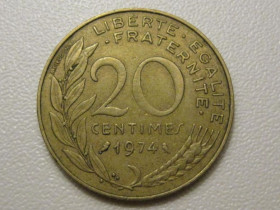 Франція Франция ^/--/^ Франция 20 сантимов 1974 года 38121 ^_^^^ Франція 20 сантимів 1974 року 38121 - фото фото фото