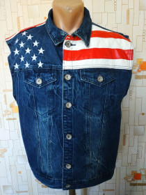 Інше Другое ^/--/^ Жилет байкерський джинсовий чоловічий DSQUARED p-p XL ^_^^^ Жилет байкерский джинсовый мужской DSQUARED p-p XL - фото фото фото
