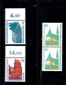 НДР, ФРН ГДР, ФРГ ^/--/^ Германия - Берлин  MNH - б/з сторона  - архитектура ^_^^^ Німеччина - Берлін MNH - б/з сторона - архітектура - фото фото фото