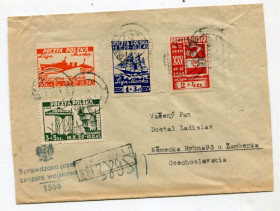 Європа Европа ^/--/^ Конверт Польща-Чехословаччина 1945 р. Штамп воєнної цензури. ^_^^^ Конверт Польша-Чехословакия 1945 г. Штамп военной цензуры. - фото фото фото