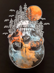 Футболки, майки Футболки, майки ^/--/^ M-2 /--/ XL Черная футболка с черепом, стильная футболка унисекс ^_^^^ M-2 /--/ XL Чорна футболка з черепом, стильна футболка унісекс - фото фото фото