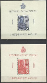 Малі Держави Європи Малые Государства Европы ^/--/^ Сан Марино 1938 А. Линкольн 2 /--/ бл. ^_^^^ Сан Марино 1938 А. Лінкольн 2 /--/ бл. - фото фото фото
