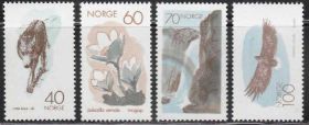 Скандинавія Скандинавия ^/--/^ Норвегия 1970 ФАУНА ДИКИЕ ЖИВОТНЫЕ МЛЕКОПИТАЮЩИЕ ХИЩНИКИ ВОЛК ПТИЦЫ ОРЁЛ Mi.602-605** MNH ^_^^^ Норвегія 1970 Фауна дикі тваринні хижаки вовк птаха орел Mi.602-605** MNH - фото фото фото