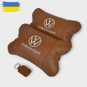 Чохли Чехлы ^/--/^ Набор подушек 2 /--/ шт для автомобиля Volkswagen из натуральной кожи ^_^^^ Набір подушок 2 /--/ шт для автомобіля Volkswagen з натуральної шкіри - фото фото фото