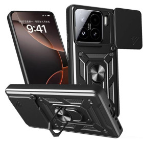 Чохли, бампера Чехлы, бампера ^/--/^ Чохол Fiji Camera Defence для Xiaomi 15 бампер із захистом камери та підставкою Black ^_^^^ Чехол Fiji Camera Defence для Xiaomi 15 бампер с защитой камеры и подставкой Black - фото фото фото