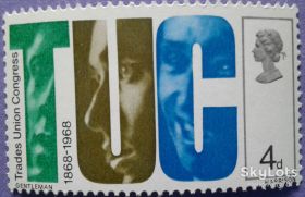 Великобританія Великобритания ^/--/^ Великобритания 1968 тред-юнионы Mi 485 MNH ^_^^^ Великобританія 1968 тред-юніони Mi 485 MNH - фото фото фото
