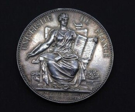 Європа Европа ^/--/^ Медаль &amp;quot;Universite De France 1886&amp;quot;, Серебро, Франция kd /--/ 748 ^_^^^ Медаль &amp;quot;Universite De France 1886 &amp;quot;, Срібло, Франція kd /--/ 748 - фото фото фото
